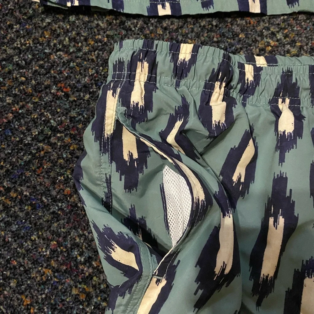 Primark Green And Black Ikat Swim Shirt And Trunks Size XL NEW With Tags
